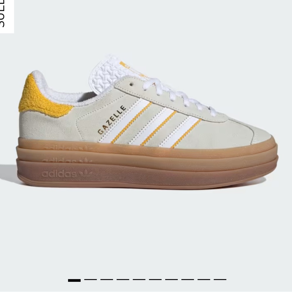 Adidas gazelle bold ivory/white/gold
